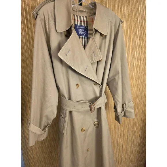 Burberrys Burberry Women's Authentic Vintage Tan Trench Coat Nova Check 38S - Picture 7 of 16